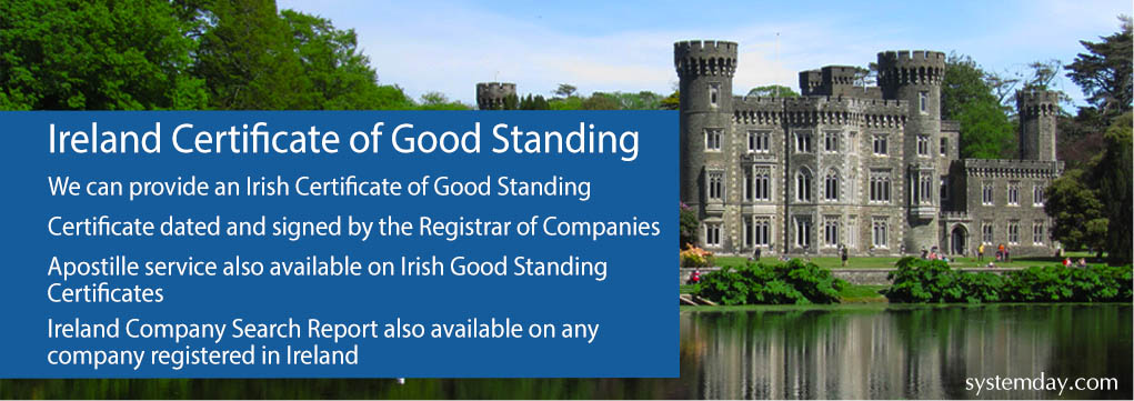 Ireland Certificate of Good Standing